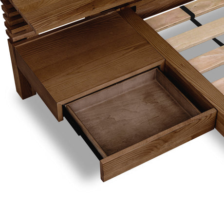 Tanner Solid Ash Full Wall Bed with Integrated Nightstands in Roux by Modus Furniture at Eve Furniture
