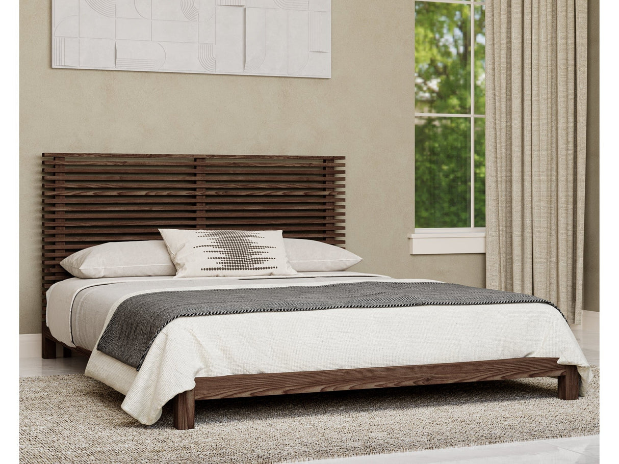 Tanner Solid Ash Queen Platform Bed in Roux by Modus Furniture at Eve Furniture