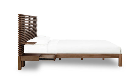 Tanner Solid Ash Queen Wall Bed with Integrated Nightstands in Roux by Modus Furniture at Eve Furniture
