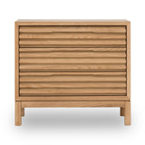 Tanner Three Drawer Ash Wood Nightstand in Flaxen by Modus Furniture at Eve Furniture