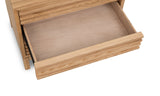 Tanner Three Drawer Ash Wood Nightstand in Flaxen by Modus Furniture at Eve Furniture