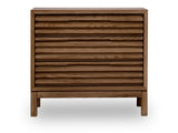 Tanner Three Drawer Ash Wood Nightstand in Roux by Modus Furniture at Eve Furniture