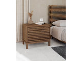 Tanner Two Drawer Ash Wood Nightstand in Roux by Modus Furniture at Eve Furniture