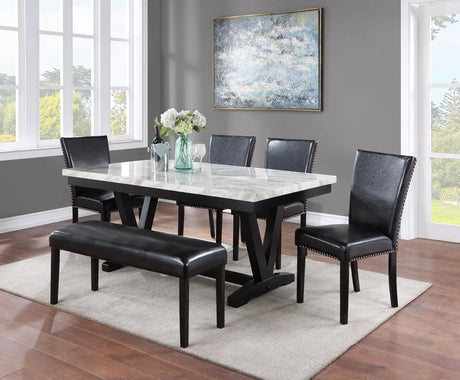 Tanner White and Black Dining Chair, Set of 2 by Crown Mark at Eve Furniture