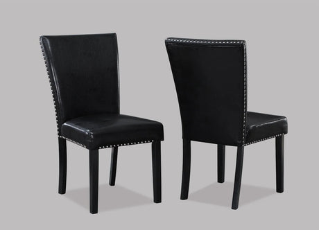 Tanner White and Black Faux Marble Dining Set by Crown Mark at Eve Furniture