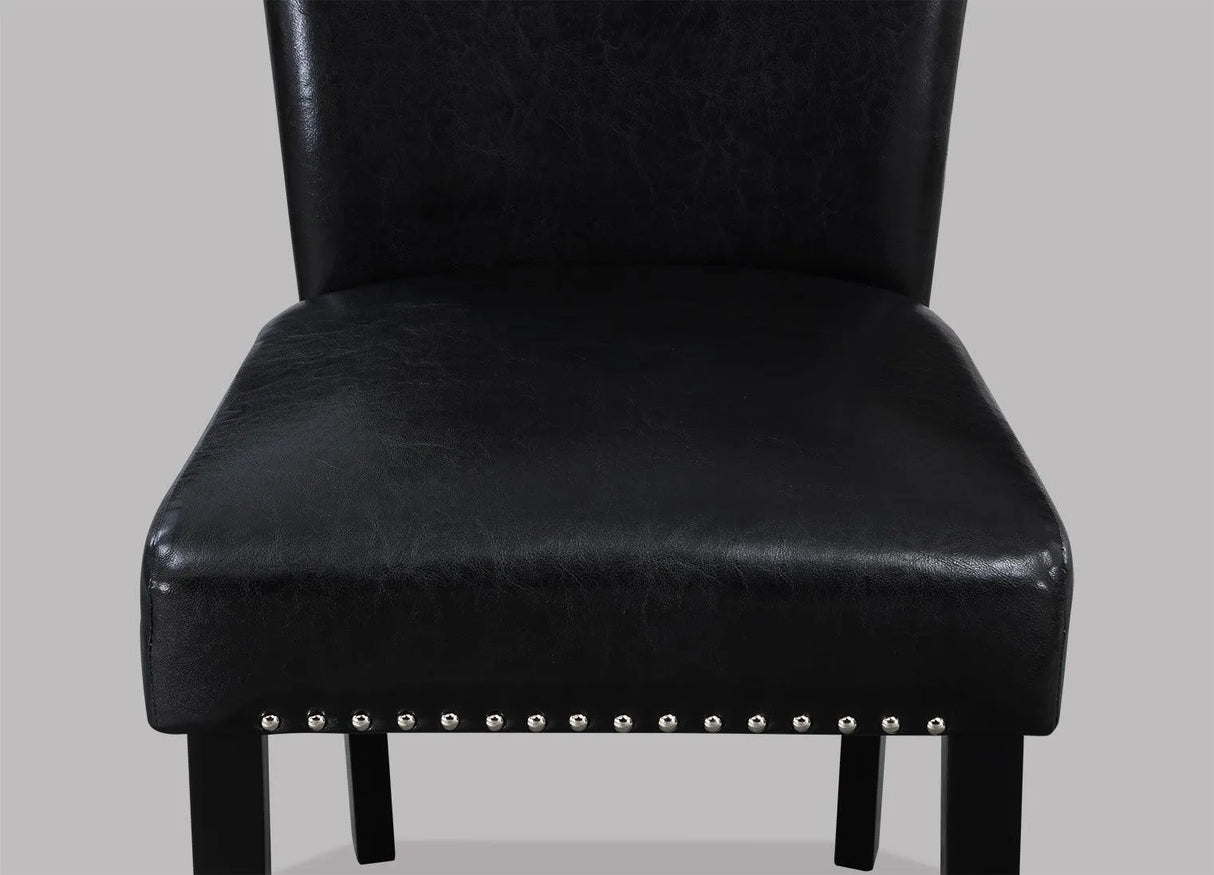 Tanner White and Black Faux Marble Dining Set by Crown Mark at Eve Furniture