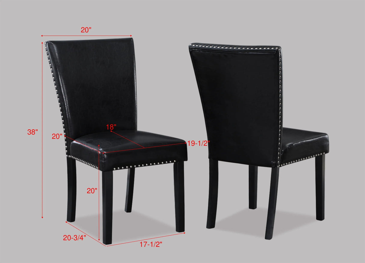 Tanner White and Black Faux Marble Dining Set by Crown Mark at Eve Furniture