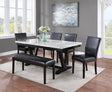 Tanner White and Black Faux Marble Dining Set by Crown Mark at Eve Furniture
