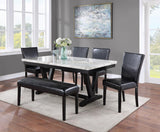 Tanner White and Black Faux Marble Dining Table by Crown Mark at Eve Furniture