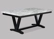 Tanner White and Black Faux Marble Dining Table by Crown Mark at Eve Furniture