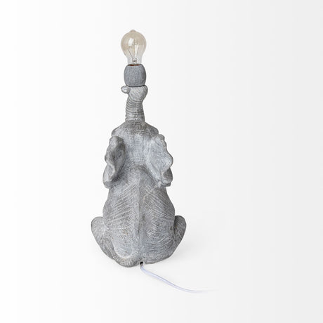 Tantor (15.9"H) Gray Resin Elephant Calf Table Lamp by Mercana at Eve Furniture