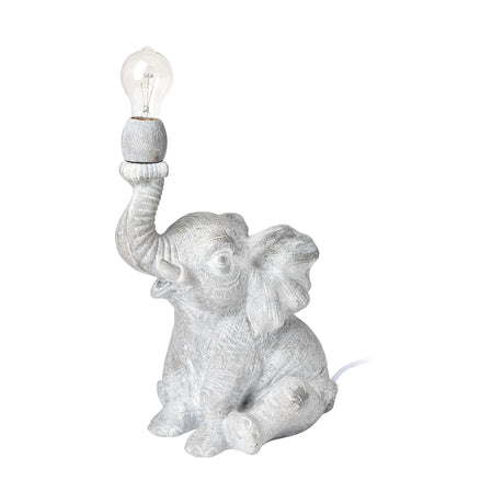 Tantor (15.9"H) Gray Resin Elephant Calf Table Lamp by Mercana at Eve Furniture