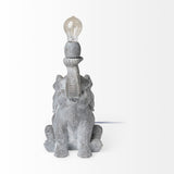 Tantor Gray Resin Elephant Calf Table Lamp by Mercana at Eve Furniture