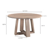 Tanya Grey Dining Table (Round) by Moe's Home at Eve Furniture