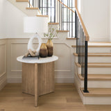 Tao 20.0L x 20.0W x 33.0H Cream Base W/White Shade Table Lamp by Mercana at Eve Furniture