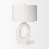 Tao 20.0L x 20.0W x 33.0H Cream Base W/White Shade Table Lamp by Mercana at Eve Furniture