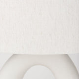 Tao 20.0L x 20.0W x 33.0H Cream Base W/White Shade Table Lamp by Mercana at Eve Furniture