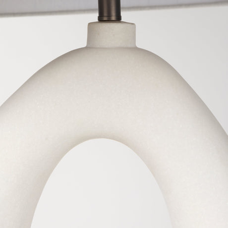 Tao 20.0L x 20.0W x 33.0H Cream Base W/White Shade Table Lamp by Mercana at Eve Furniture