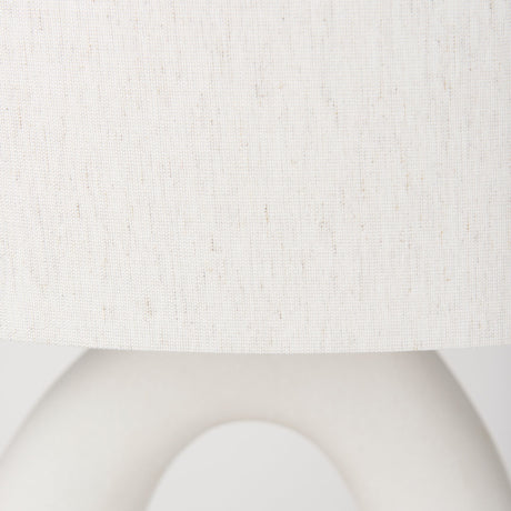 Tao Cream Base W/White Shade Table Lamp by Mercana at Eve Furniture