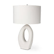 Tao Cream Base W/White Shade Table Lamp by Mercana at Eve Furniture