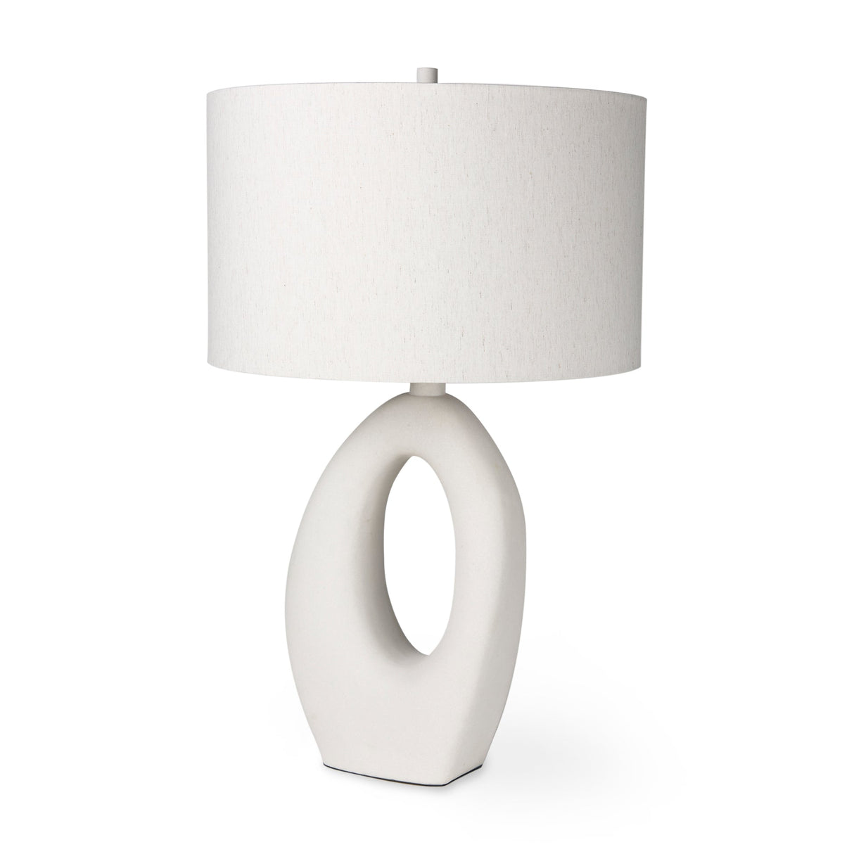 Tao Cream Base W/White Shade Table Lamp by Mercana at Eve Furniture