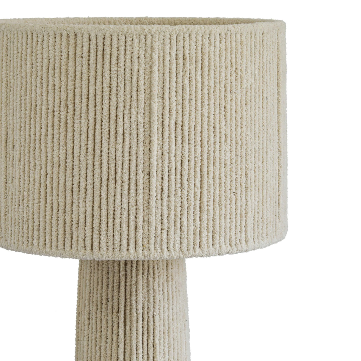 Tapered Natural Chenille Fiber Floor Lamp by TOV Furniture at Eve Furniture