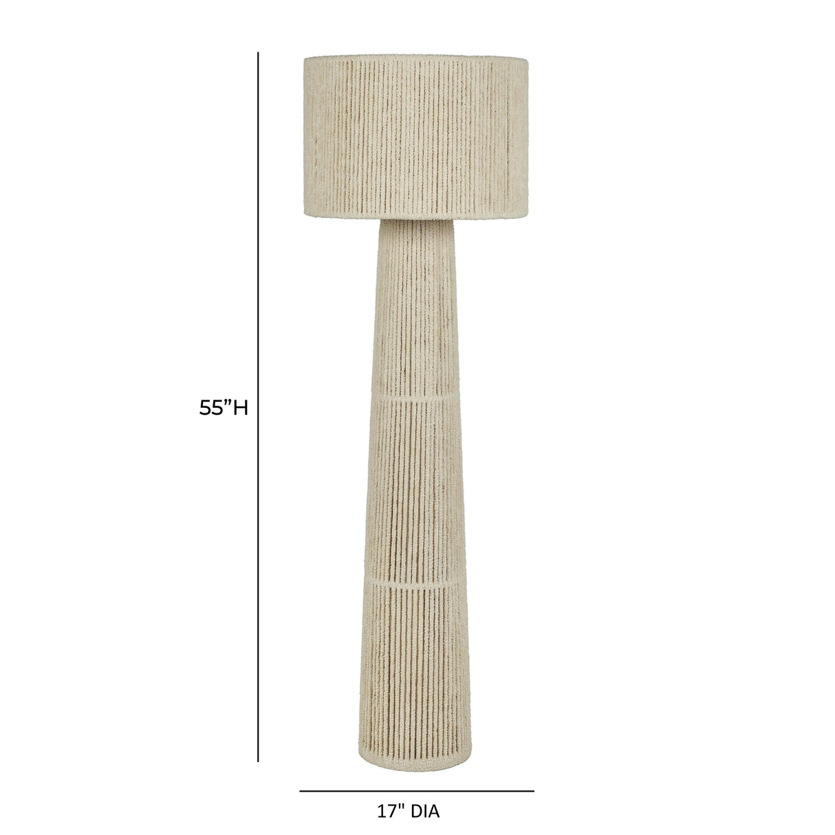 Tapered Natural Chenille Fiber Floor Lamp by TOV Furniture at Eve Furniture