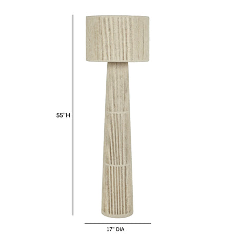 Tapered Natural Chenille Fiber Floor Lamp by TOV Furniture at Eve Furniture