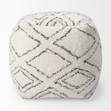 Tapir Beige Cotton Argyle Pattern Square Pouf by Mercana at Eve Furniture
