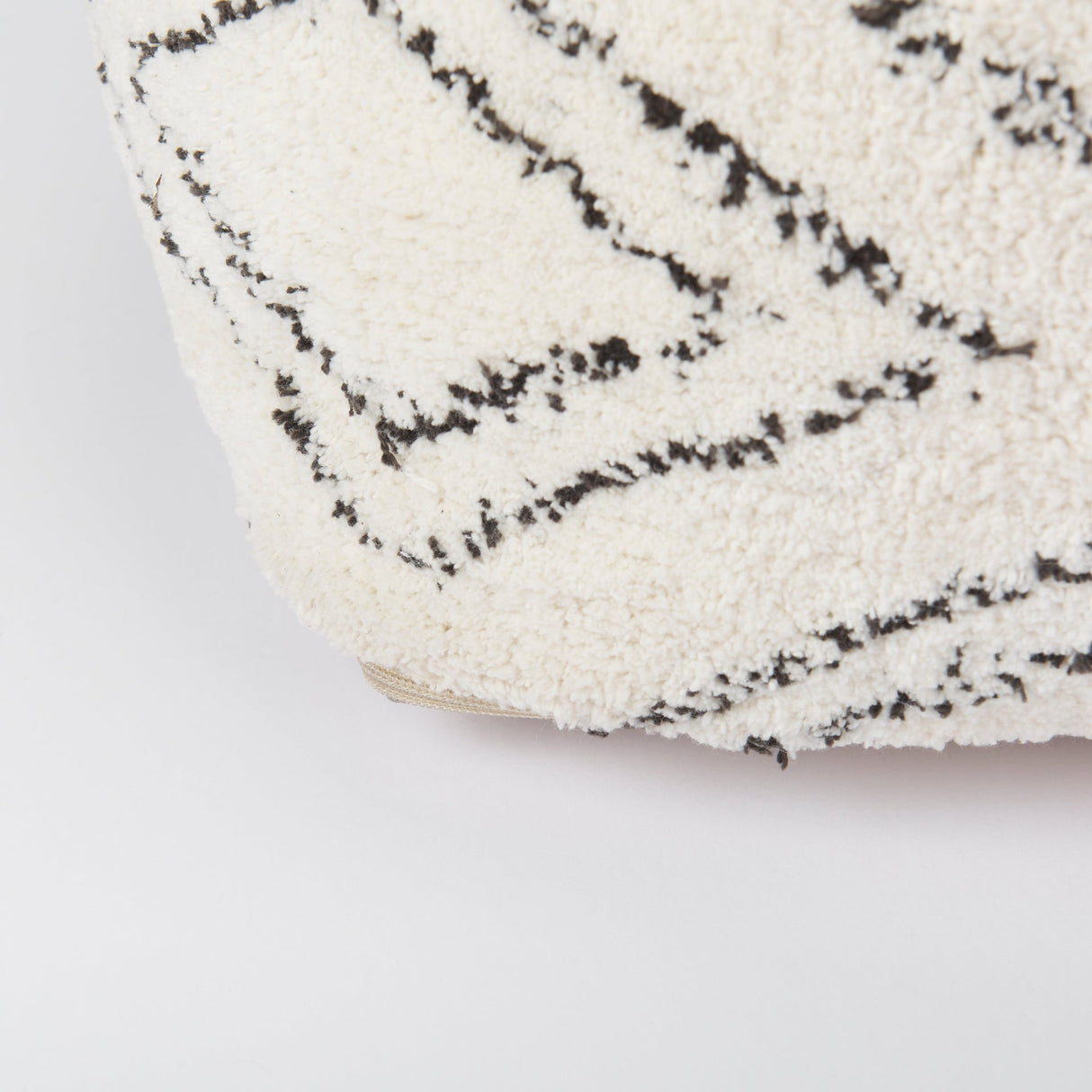 Tapir Beige Cotton Argyle Pattern Square Pouf by Mercana at Eve Furniture