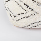 Tapir Beige Cotton Argyle Pattern Square Pouf by Mercana at Eve Furniture