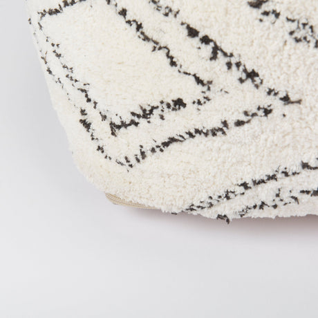 Tapir Beige Cotton Argyle Pattern Square Pouf by Mercana at Eve Furniture