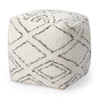 Tapir Beige Cotton Argyle Pattern Square Pouf by Mercana at Eve Furniture