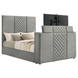 Tara Grey 61-inch Upholstered King Panel TV Bed by Coaster at Eve Furniture