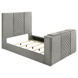 Tara Grey 61-inch Upholstered King Panel TV Bed by Coaster at Eve Furniture