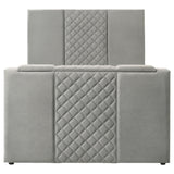Tara Grey 61-inch Upholstered King Panel TV Bed by Coaster at Eve Furniture