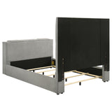 Tara Grey 61-inch Upholstered King Panel TV Bed by Coaster at Eve Furniture