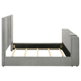 Tara Grey 61-inch Upholstered King Panel TV Bed by Coaster at Eve Furniture