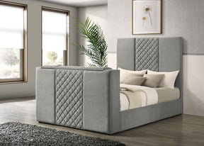 Tara Grey 61-inch Upholstered King Panel TV Bed by Coaster at Eve Furniture