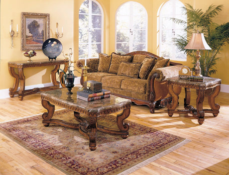 Tarantula Burnished Brown Cherry End Table by Homelegance at Eve Furniture