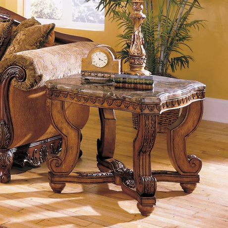 Tarantula Burnished Brown Cherry End Table by Homelegance at Eve Furniture