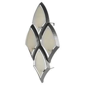 Tarmac II Collection of 4 Silver Metal Frame w/Frosted Glass Shade Wall Candle Holder by Mercana at Eve Furniture