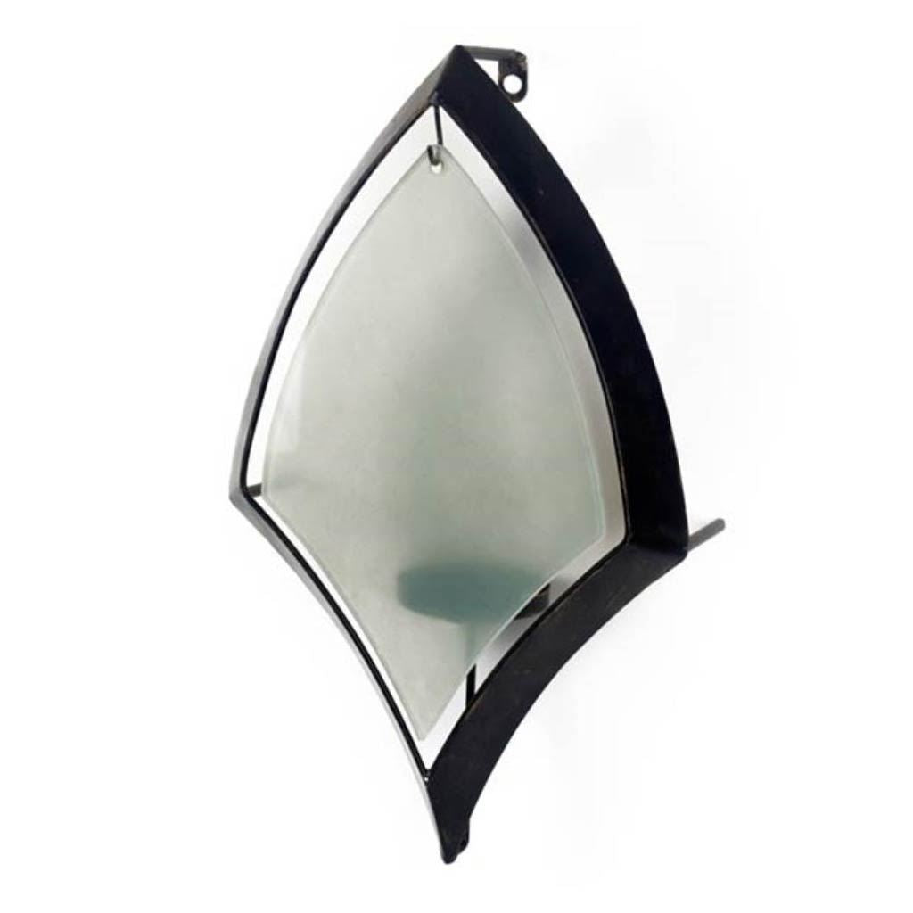 Tarquin I Black Metal Frame w/Frosted Glass Shade Wall Candle Holder by Mercana at Eve Furniture