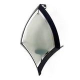 Tarquin I Black Metal Frame w/Frosted Glass Shade Wall Candle Holder by Mercana at Eve Furniture