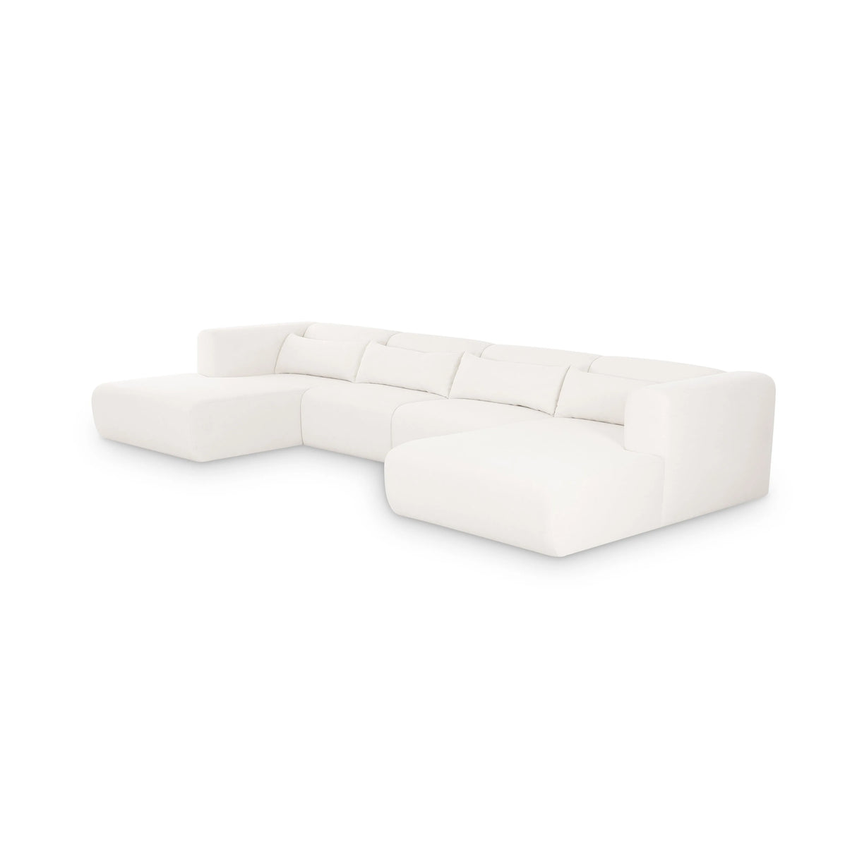 Tarra 4-Piece Cream Performance Chenille Modular U-Sectional by TOV Furniture at Eve Furniture
