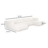 Tarra 4-Piece Cream Performance Chenille Modular U-Sectional by TOV Furniture at Eve Furniture