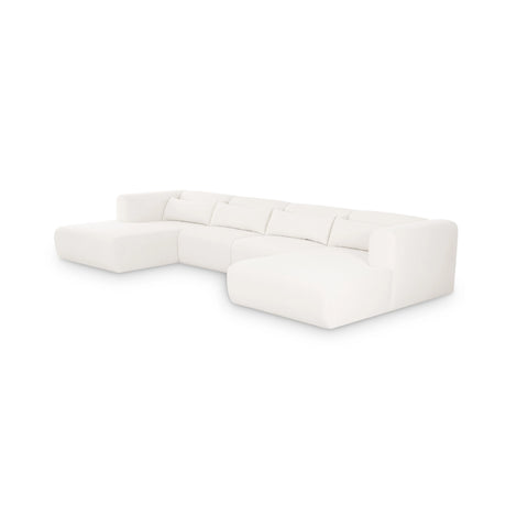 Tarra 4-Piece Cream Performance Chenille Modular U-Sectional by TOV Furniture at Eve Furniture
