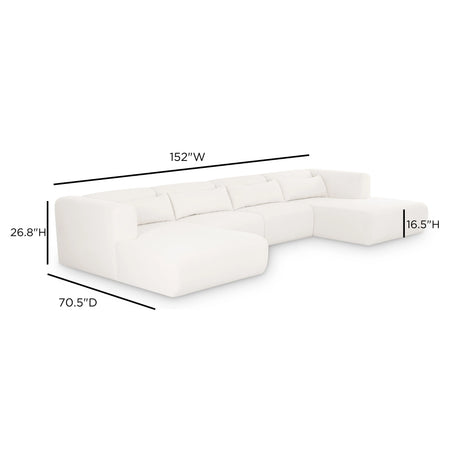 Tarra 4-Piece Cream Performance Chenille Modular U-Sectional by TOV Furniture at Eve Furniture