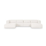 Tarra 4-Piece Cream Performance Chenille Modular U-Sectional by TOV Furniture at Eve Furniture