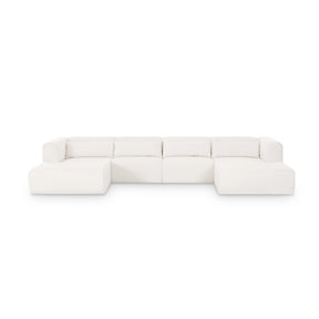 Tarra 4-Piece Cream Performance Chenille Modular U-Sectional by TOV Furniture at Eve Furniture